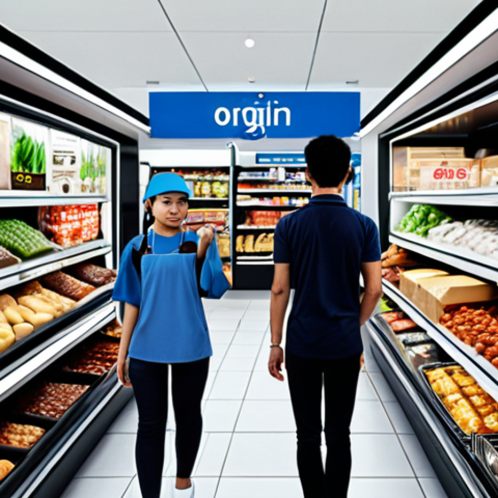 **Prompt:** Blockchain technology enhancing supply chain transparency in Malaysia, showing diverse products (food, fashion) being tracked from origin to consumer using a futuristic interface, emphasis on trust and efficiency, possibly incorporating a bustling Malaysian marketplace backdrop.