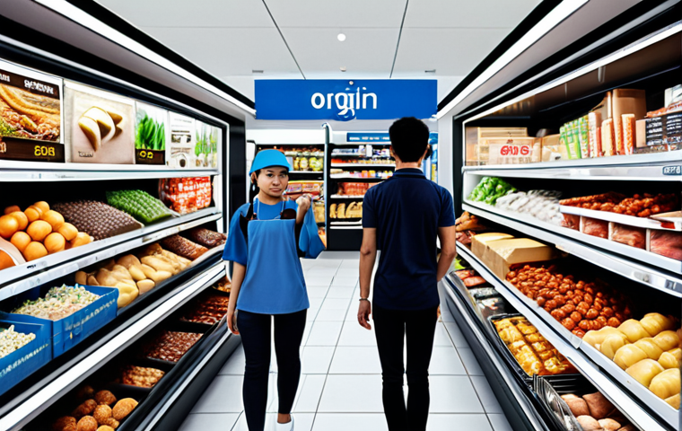 **Prompt:** Blockchain technology enhancing supply chain transparency in Malaysia, showing diverse products (food, fashion) being tracked from origin to consumer using a futuristic interface, emphasis on trust and efficiency, possibly incorporating a bustling Malaysian marketplace backdrop.