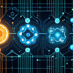 A dynamic visual representing the evolution of blockchain. On one side, abstract, turbulent lines and fast-moving, glowing particles symbolize past "hype" and speculative trading. Transitioning to the other side, show clear, solid structures of real-world utility: interconnected elements depicting transparent food supply chains, secure digital identity icons, and abstract representations of corporate efficiency. The overall composition should convey a sense of maturity, stability, and blockchain as a foundational digital infrastructure, emphasizing problem-solving and long-term value.