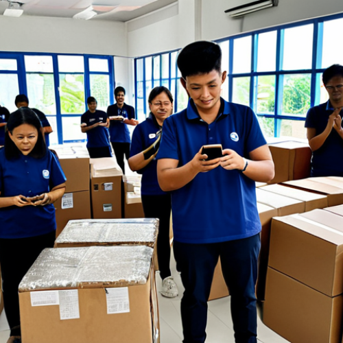 Humanitarian Aid Transparency**

"A diverse group of volunteers, fully clothed and wearing modest clothing, using a blockchain-based app on their smartphones to track donations for flood relief efforts in Kuala Lumpur. The background shows a community center with boxes of supplies. Safe for work, appropriate content, professional, perfect anatomy, natural proportions, well-formed hands. The image should evoke trust and efficiency."

**